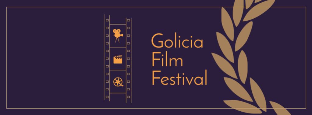 Film Festival Announcement with Filmstrip Facebook cover Šablona návrhu