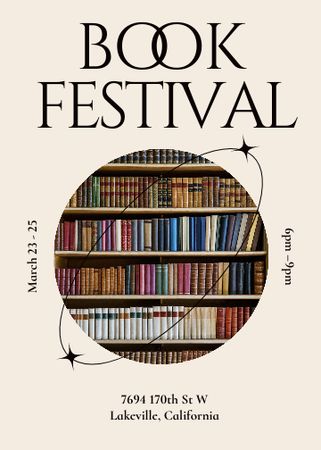 Book Festival Announcement Flayer Modelo de Design