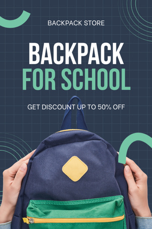 Discount School Backpack Promo Tumblr Modelo de Design