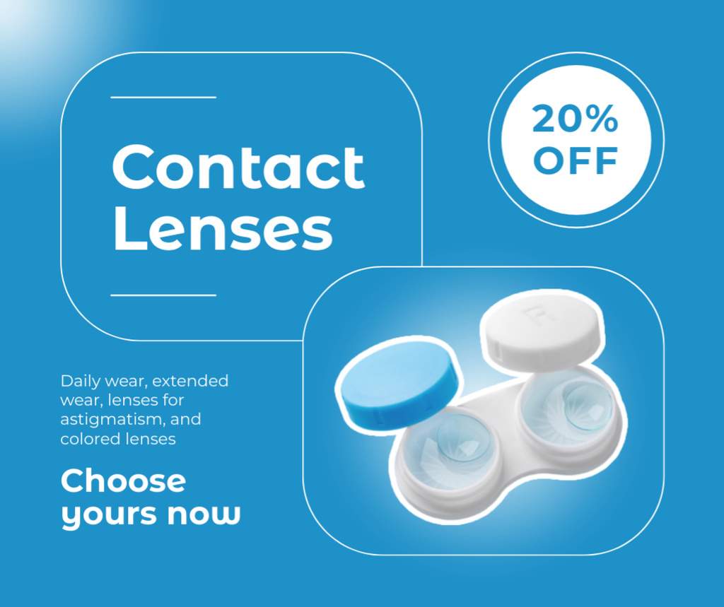 Best Contact Lenses with Nice Discount Facebook Design Template