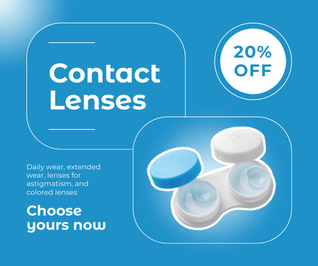Designvorlage Beste Kontaktlinsen mit tollem Rabatt für Facebook