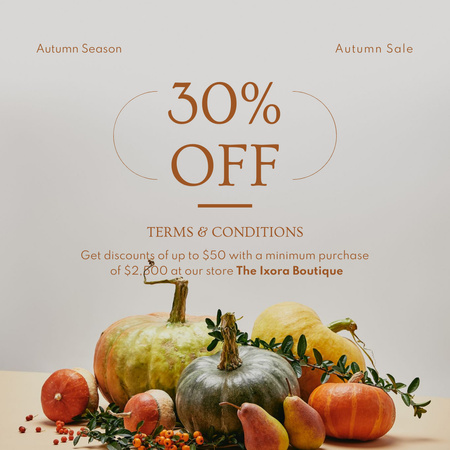 Autumn Season Sale of Vegetables Instagram Tasarım Şablonu