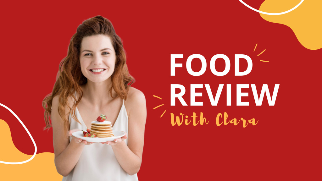Food Review With Woman Youtube Thumbnail Tasarım Şablonu