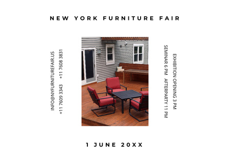 New York Furniture Fair announcement Postcard tervezősablon