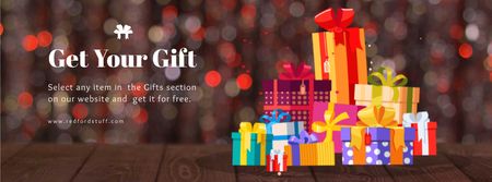 Stack of gift boxes with bows Facebook Video cover Design Template