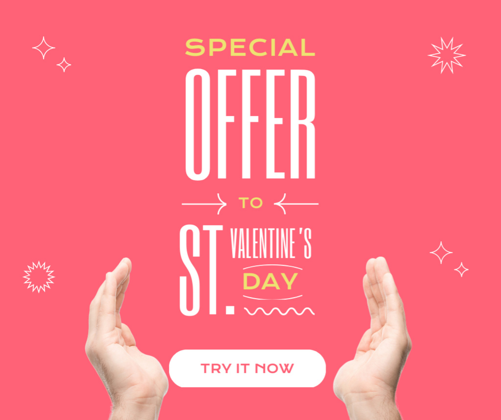 Valentine's Day Holiday Special Offer Facebook Design Template