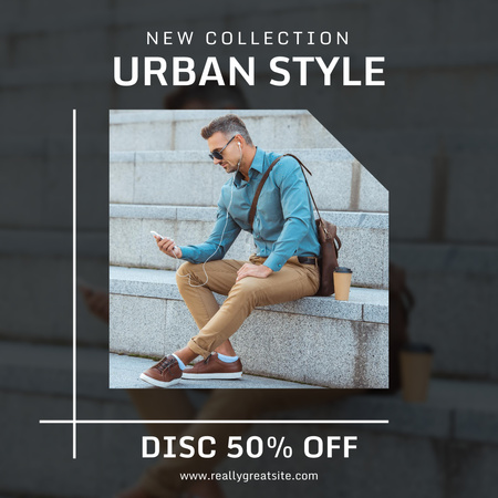 Ontwerpsjabloon van Instagram van Urban Style New Fashion Collection Ad
