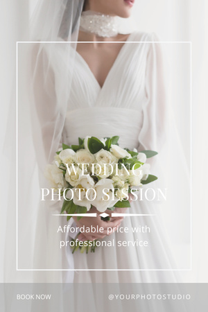 Template di design Offerta sessione fotografica di matrimonio Pinterest