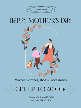 Mother's Day Holiday Discount Ad Poster US Design Template