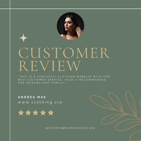 Customer Feedback on Online Clothing Store Service Instagram Design Template