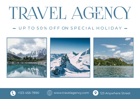 Special Holiday Offer from Travel Agency Card Design Template