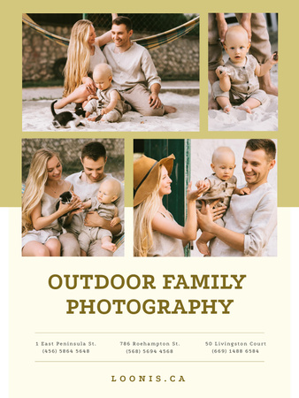Platilla de diseño Photo Session Offer with Happy Family with Baby Poster US