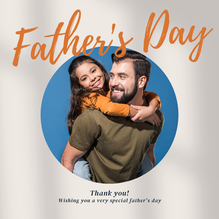 Plantilla de diseño de Family Day Greeting with Father Holding Child Instagram 
