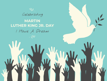 MLK Günü'nde Eşitlik Kutlanıyor Postcard 4.2x5.5in Tasarım Şablonu