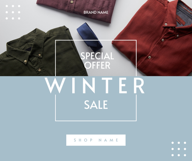 Winter Sale of Clothes Facebook Design Template