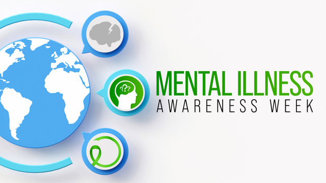 Mental Illness Awareness Week Announcement with Earth Illustration Zoom Background – шаблон для дизайну