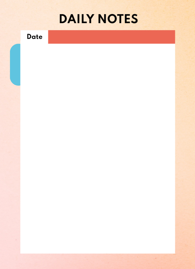 Simple Daily Planner for Notes Notepad 4x5.5in Design Template