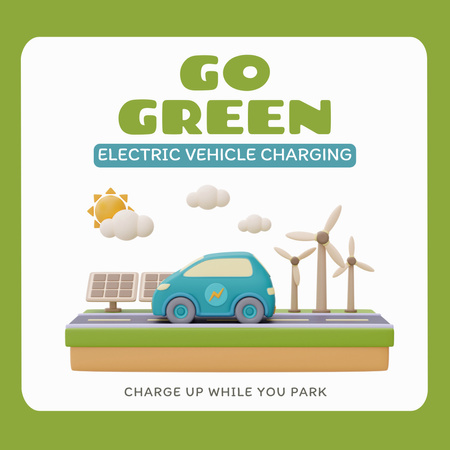 Electric Vehicle Chargin Services Instagram Design Template
