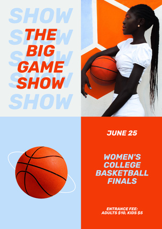 Basketball Tournament Announcement Poster – шаблон для дизайна