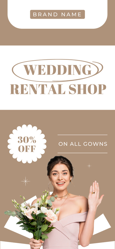 Designvorlage Wedding Rental Shop Ad with Charming Bride für Snapchat Geofilter