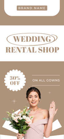 Esküvői bérleti üzlet hirdetés bájos menyasszonnyal Snapchat Geofilter tervezősablon