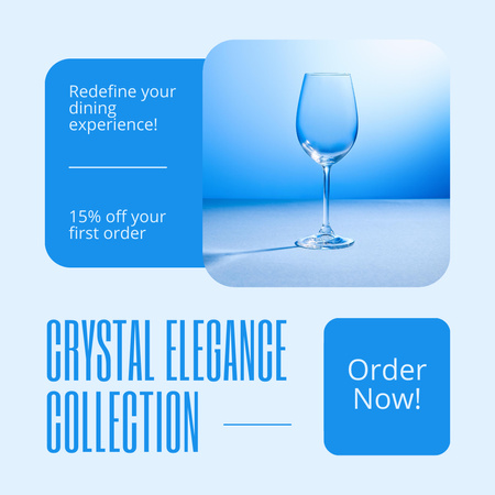 Szablon projektu Kolekcja eleganckich szklanych naczyń do napojów po obniżonych kosztach Instagram