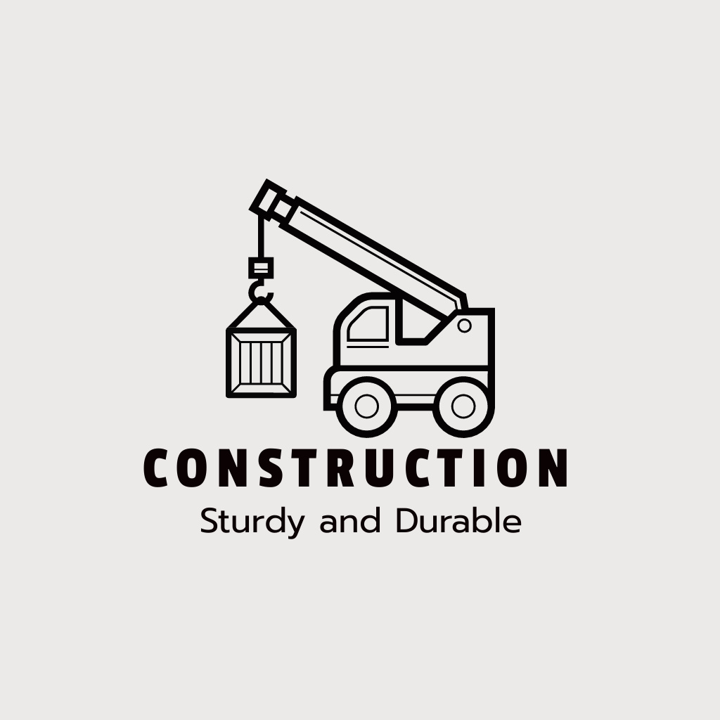 Construction Equipment Emblem Logo Tasarım Şablonu