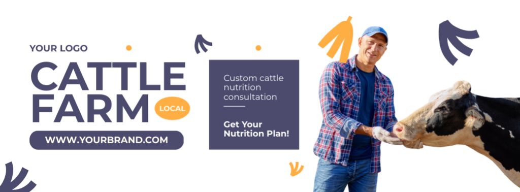 Ontwerpsjabloon van Facebook cover van Cattle Nutrition Consultation