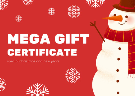 Christmas and New Year Mega Gift Certificate Red Card Design Template