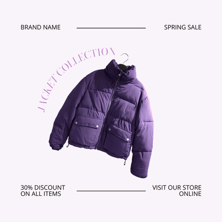 Spring Discount on Jackets Collection Instagram Design Template