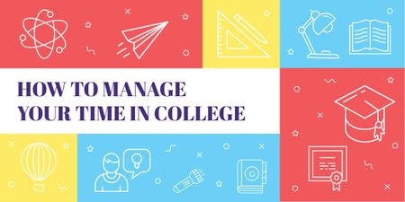 How to manage your time in college poster Image Modelo de Design