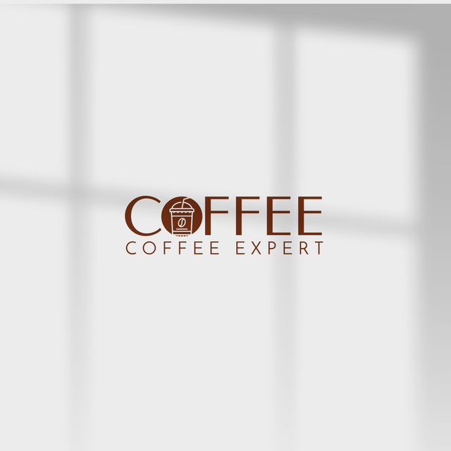 Emblem of Coffee Shop with Experts Logo 1080x1080px Design Template