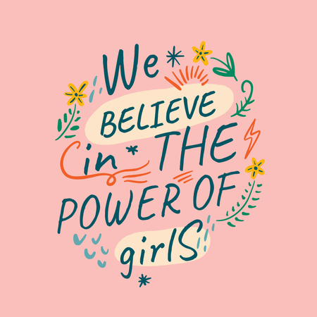Girl Power Inspiration on pink Instagram Design Template