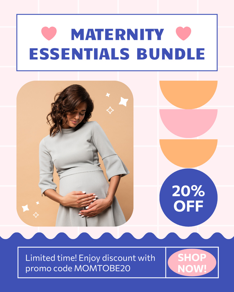 Limited Time Offer Discount on Essential Items for Expectant Mothers Instagram Post Verticalデザインテンプレート