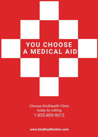 Anúncio da clínica Medicaid com a Cruz Vermelha Flayer Modelo de Design