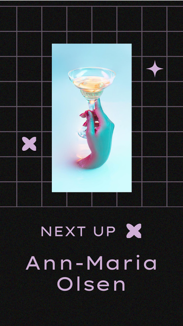 Designvorlage Nightclub Promotion with Cocktail für Instagram Story