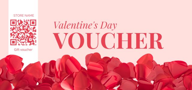Ontwerpsjabloon van Coupon Din Large van Petals Decorations For Valentine's Day Gift Voucher Offer