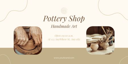 Plantilla de diseño de Pottery Shop Promotion Twitter 