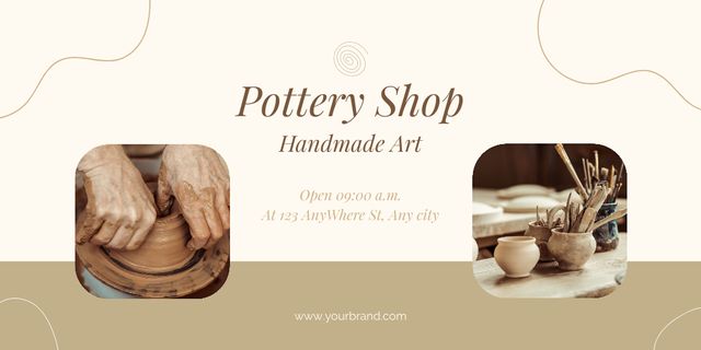 Modèle de visuel Pottery Shop Promotion - Twitter