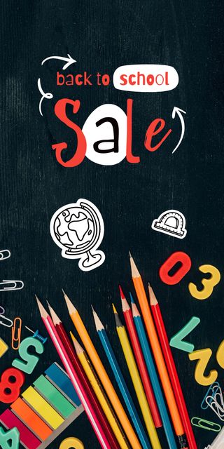 Back to School Sale Offer with Cute Pupil Boy Graphic tervezősablon