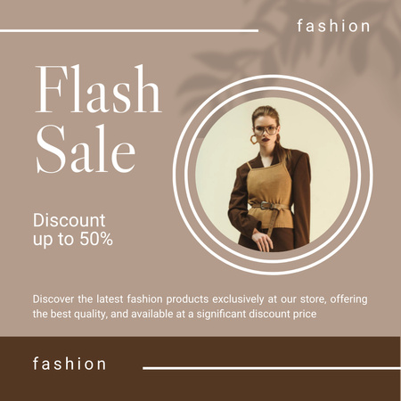 Fashion Sale Ad with Extravagant Woman Instagram Design Template