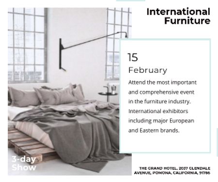 Ontwerpsjabloon van Large Rectangle van Furniture Store Ad Bedroom in Grey Color