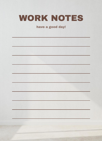 Work Goals Notes In Beige Notepad 4x5.5in Πρότυπο σχεδίασης
