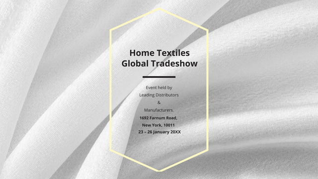 Home Textiles event announcement White Silk Title 1680x945px Šablona návrhu