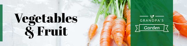 Grocery store with Ripe Carrots Twitterデザインテンプレート