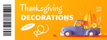 Thanksgiving Decorations Sale Offer Coupon Design Template