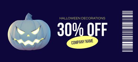 Halloween Decorations Sale Offer with Scary Pumpkin Coupon 3.75x8.25in Design Template