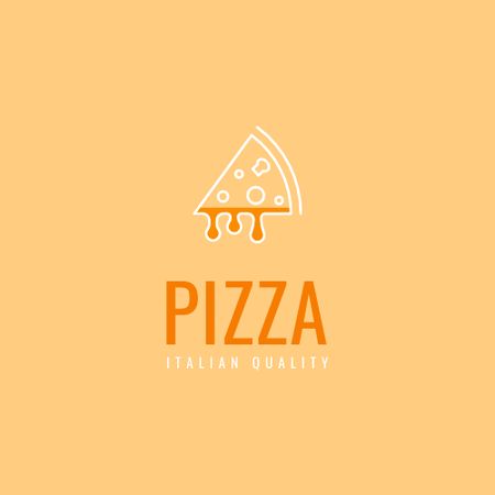 Pizzeria Ad with Pizza Piece Logo tervezősablon