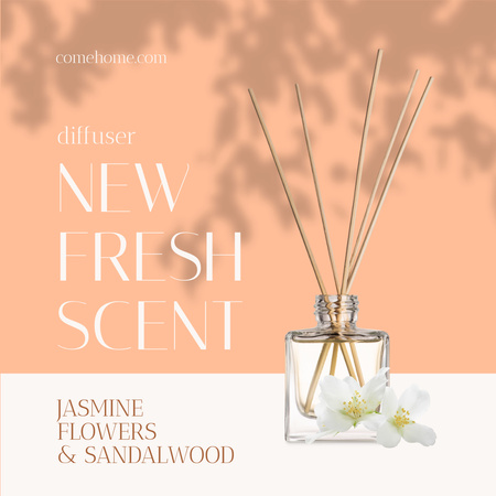 Plantilla de diseño de difusor de perfume casero con jazmín Instagram AD 