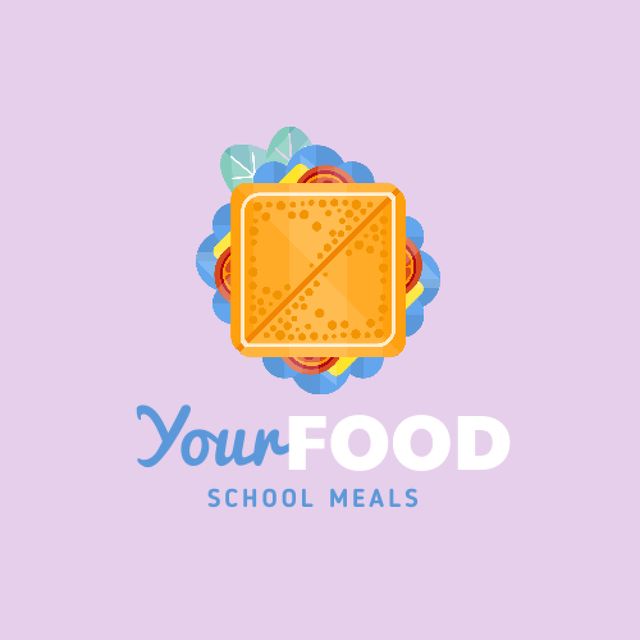School Food Ad with Tasty Sandwich Animated Logo Šablona návrhu